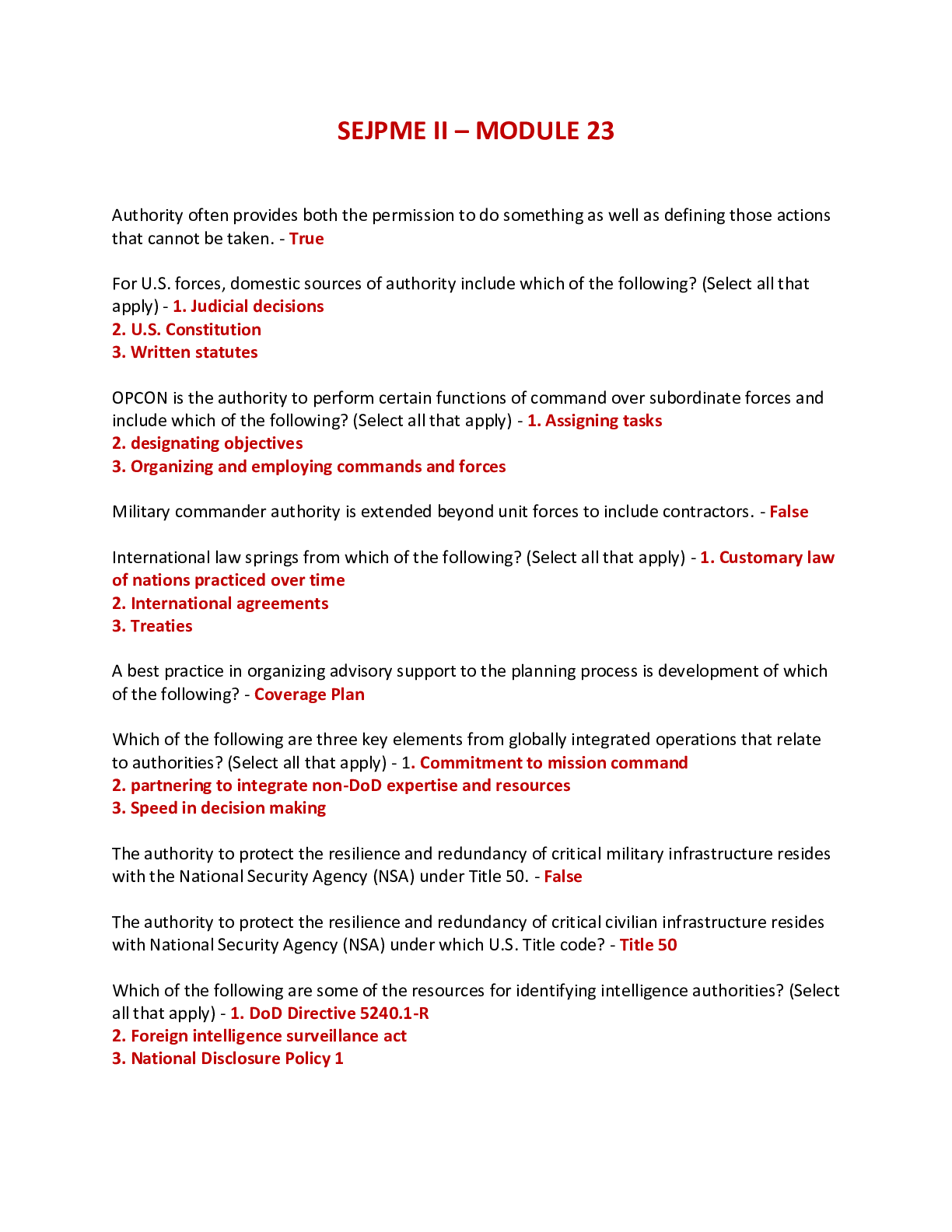 Preview of SEJPME II – MODULE 23 – AUTHORITIES